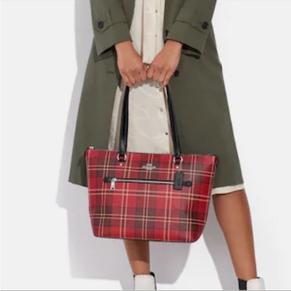 Coach Gallery Tote & Wallet in Plaid print - Picture 7 of 8